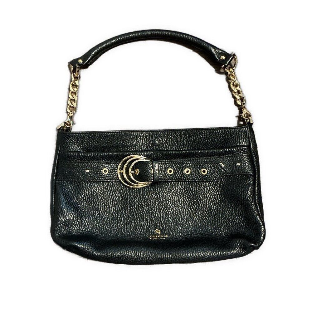 Cuoieria Fiorentina Black Genuine Leather Shoulder Bag Italy $500
